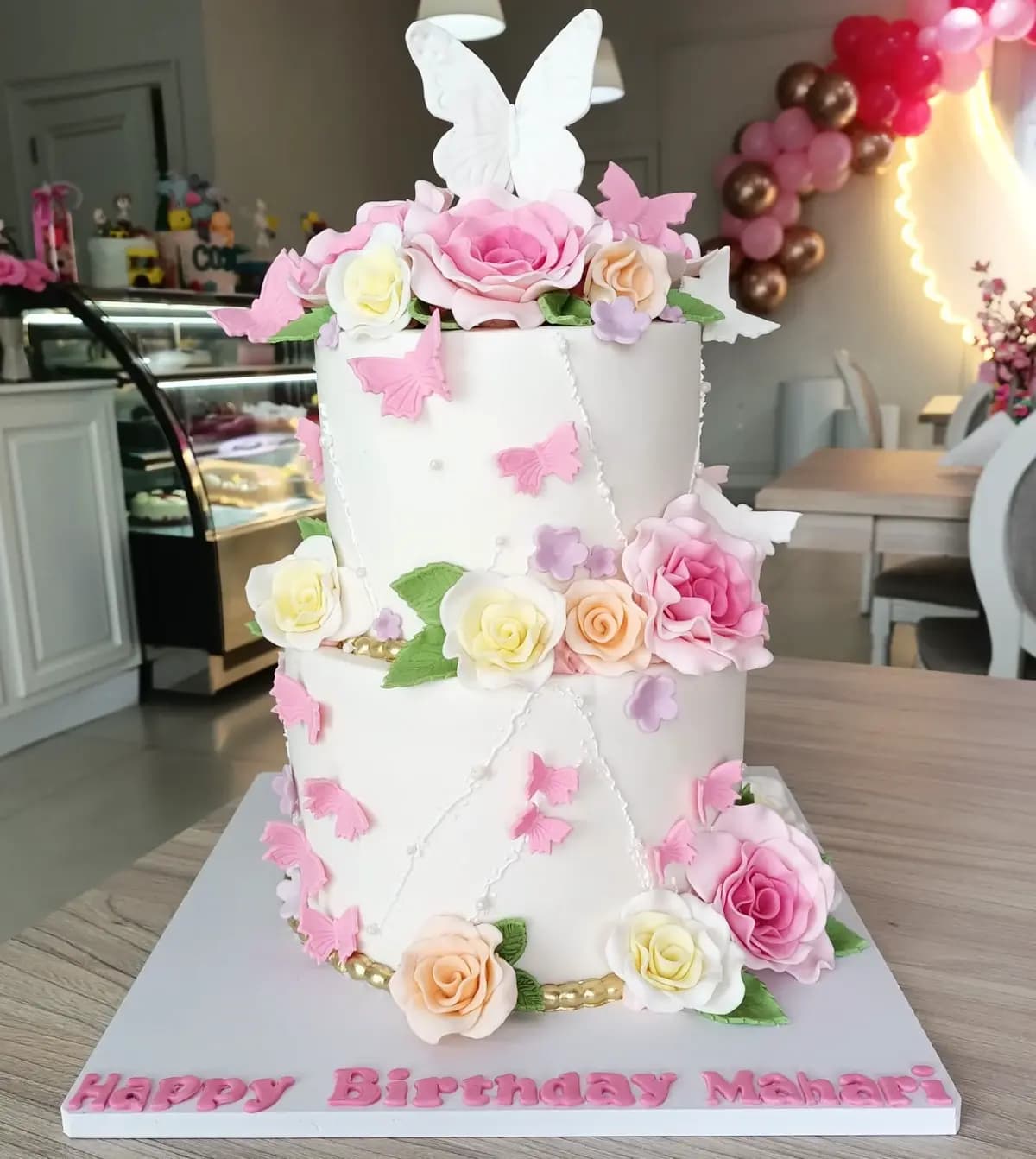 Custom butterfly cake with intricate decoration